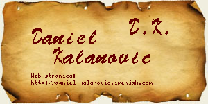Daniel Kalanović vizit kartica